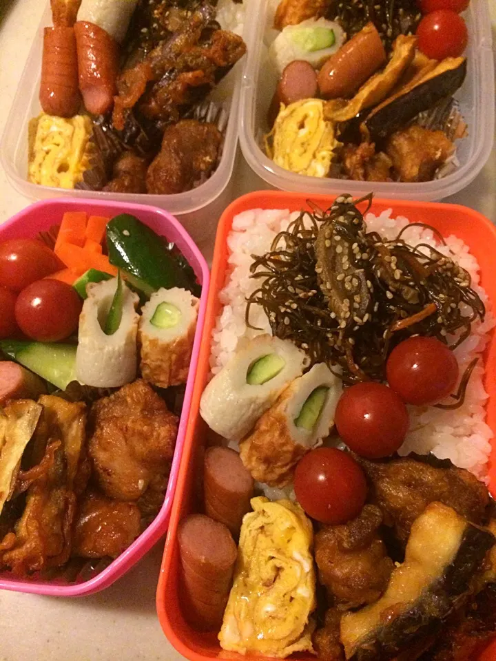 Snapdishの料理写真:四人のお弁当。|りんさん