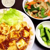 Snapdishの料理写真:麻婆豆腐☆野菜中華炒め|Mikaさん