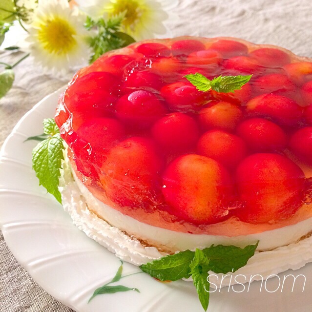 さくらんぼのレアチーズケーキ なお Snapdish スナップディッシュ Id Qum5ha