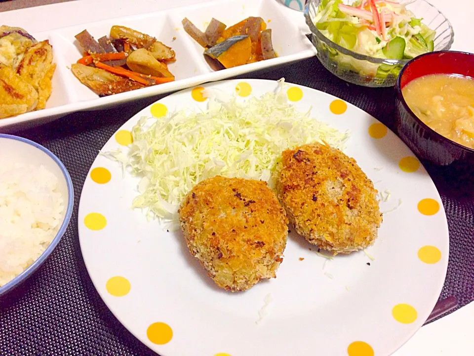 田舎風コロッケ定食❤|maipuさん