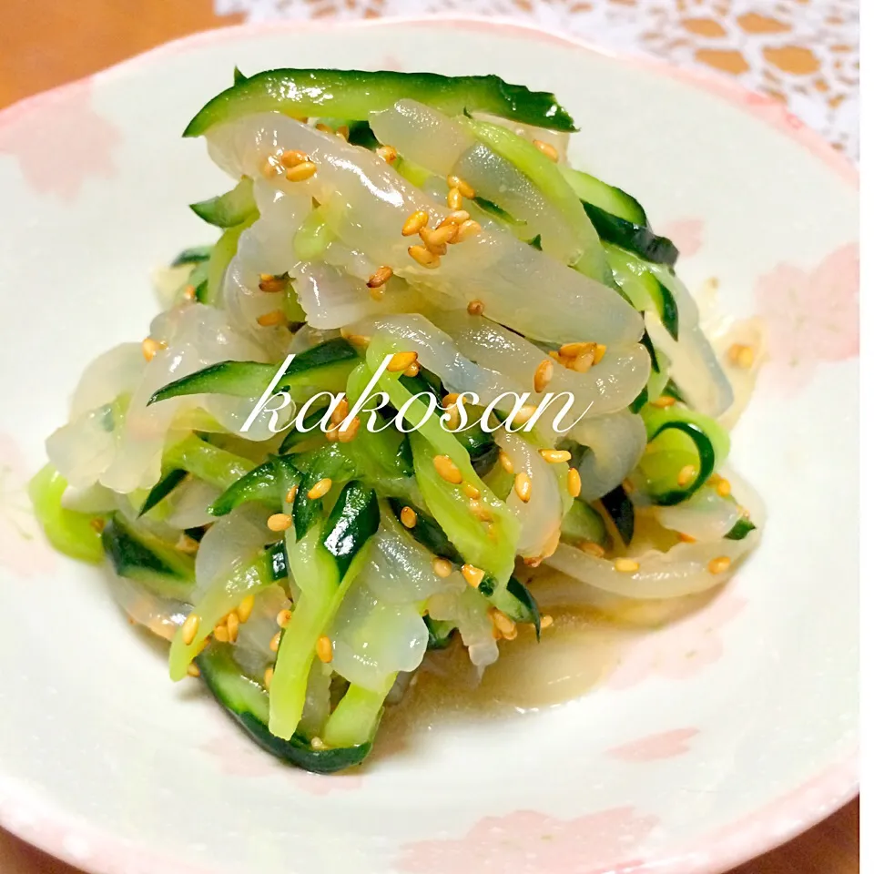 クラゲときゅうりの中華風酢の物(^^)|pinkmamaさん