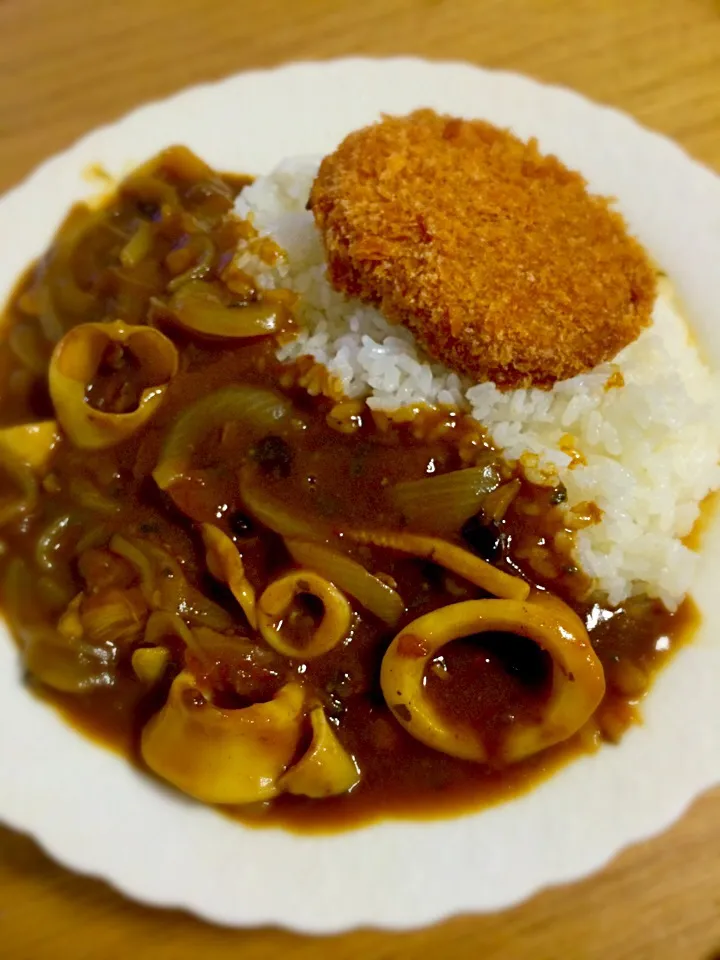 チキントマト煮リメイク！イカバターチキンカレー！！|さらば広島の長きまつげ(東京なう)さん