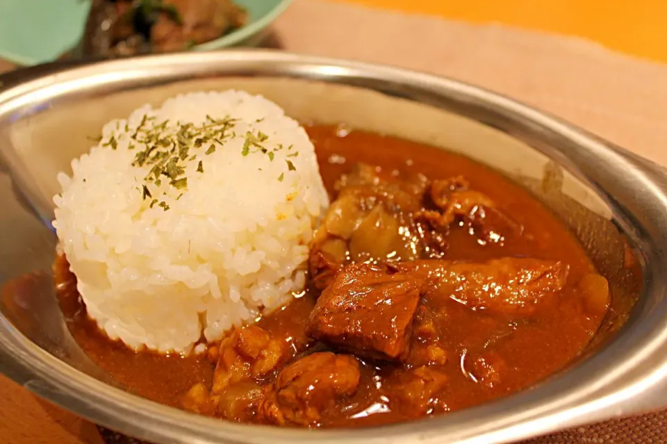 明日のお弁当もコレ！牛スジカレー♪|ちびめがさん