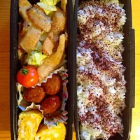 Snapdishの料理写真:7/2 中2男子弁当|あんじぇさん