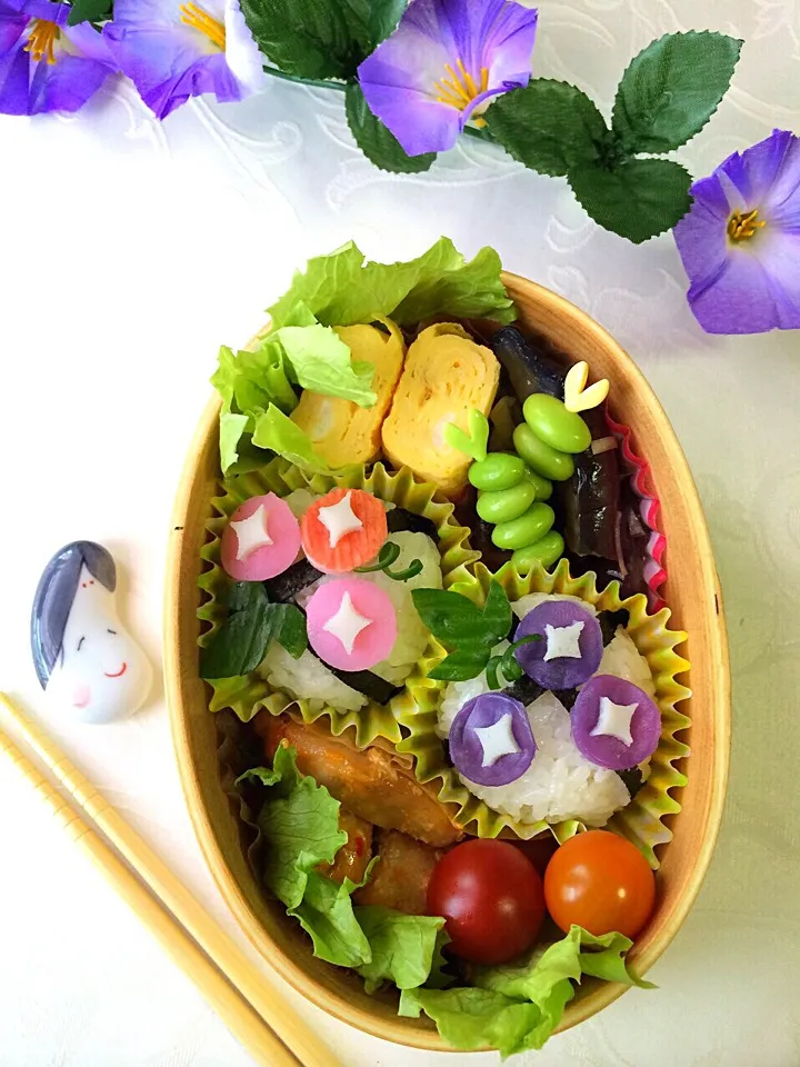 ゆっぴーઈ(◕ั◡◕ั)*ﾟ*♡のお弁当「朝顔咲きました〜✨」|kumiさん