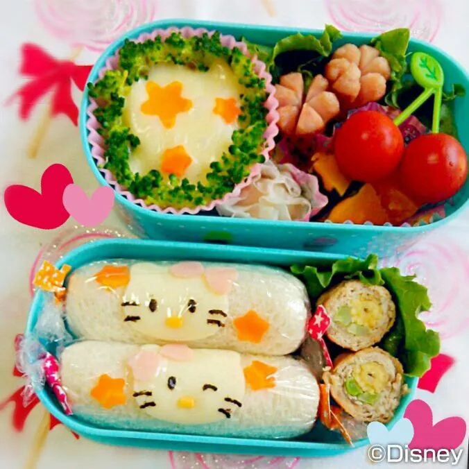 キティちゃんくるくる&グラタン弁当|pinakoさん