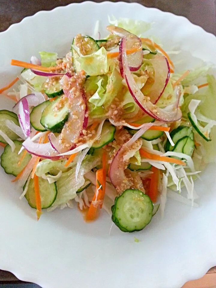 vegetables salad w/my own original dressing|Miki Jorierose Obispoさん