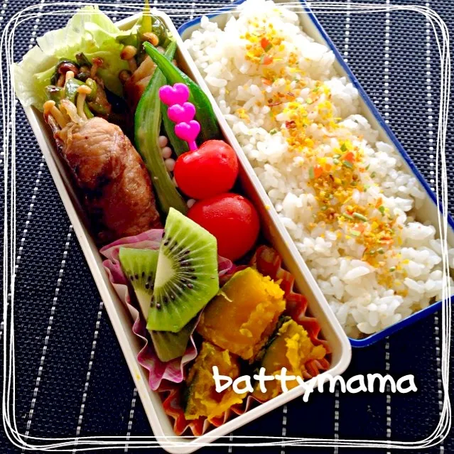 甘とう美人&えのきの豚肉巻き弁当〜☆battymamaのしあわせになるお弁当〜☆|ばってぃーまま＠♪さん