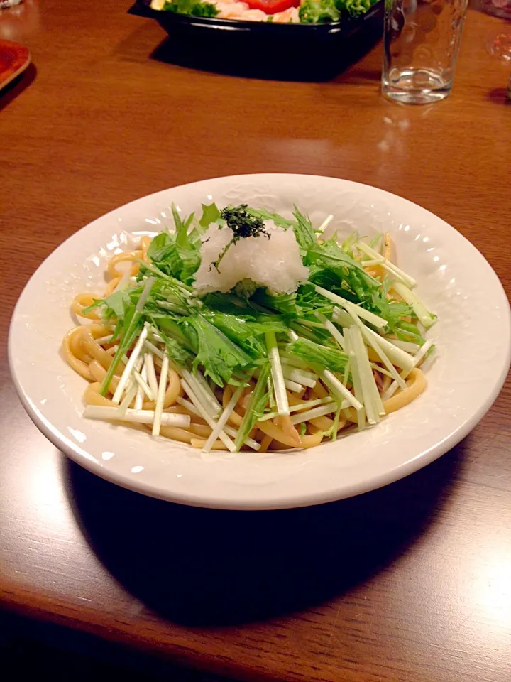 Snapdishの料理写真:鯵と水菜のパスタ|Ak Nakamuraさん