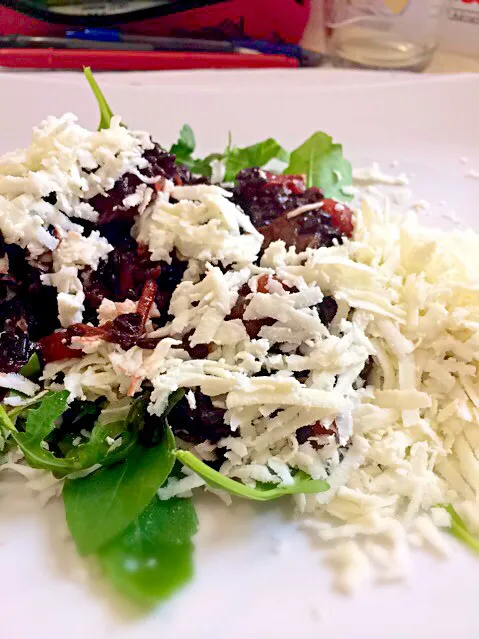 Black rice with tomatoes in pieces and ''Cacioricotta'' cheese|Angela Brunoさん