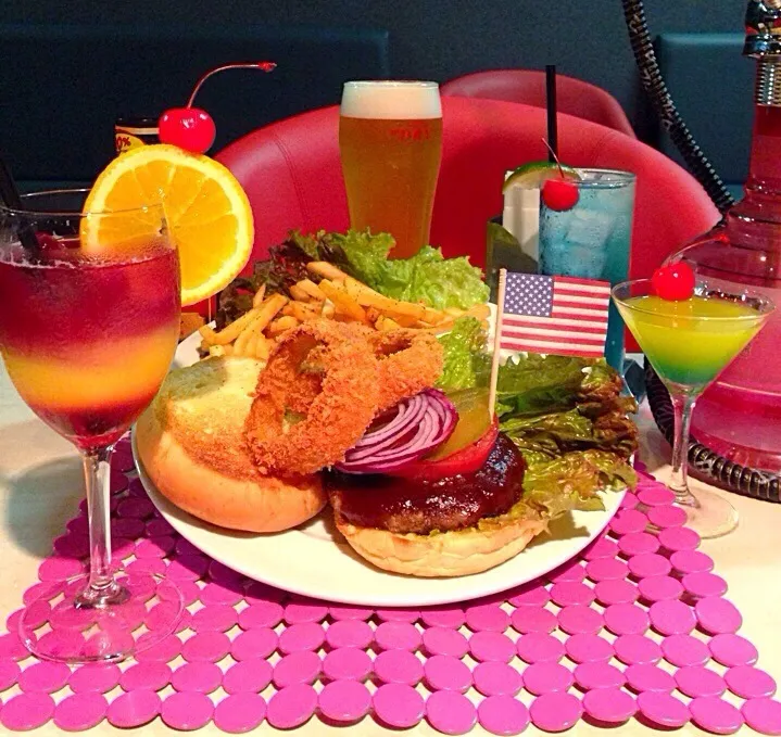 Snapdishの料理写真:X.O 4th of July Celebration Burger.|Atsuko Wendyさん