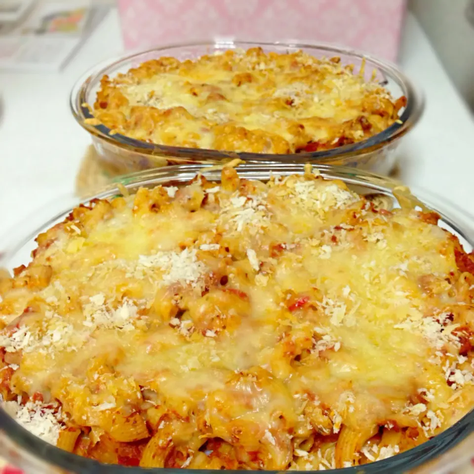 Baked Macaroni with Corned Beef|yumiさん