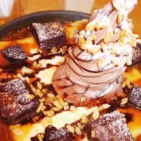 Choco souffle and choco crepe with silk cream & brownies|Chantel Santosさん