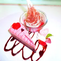 Frozen yogurt & strawberry choco cake|Chantel Santosさん