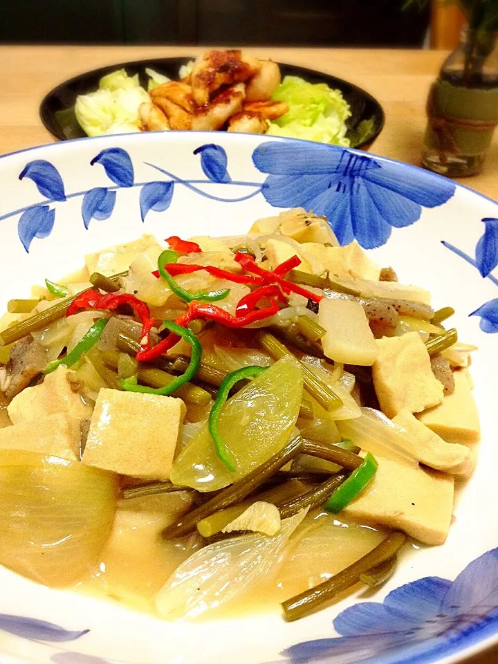 高野豆腐と野菜の塩生姜あんかけ|かずきっちんさん