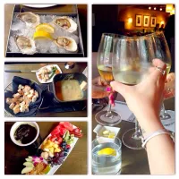 Snapdishの料理写真:Cheese fondue, chocolate fondue, oysters, wine|Joさん