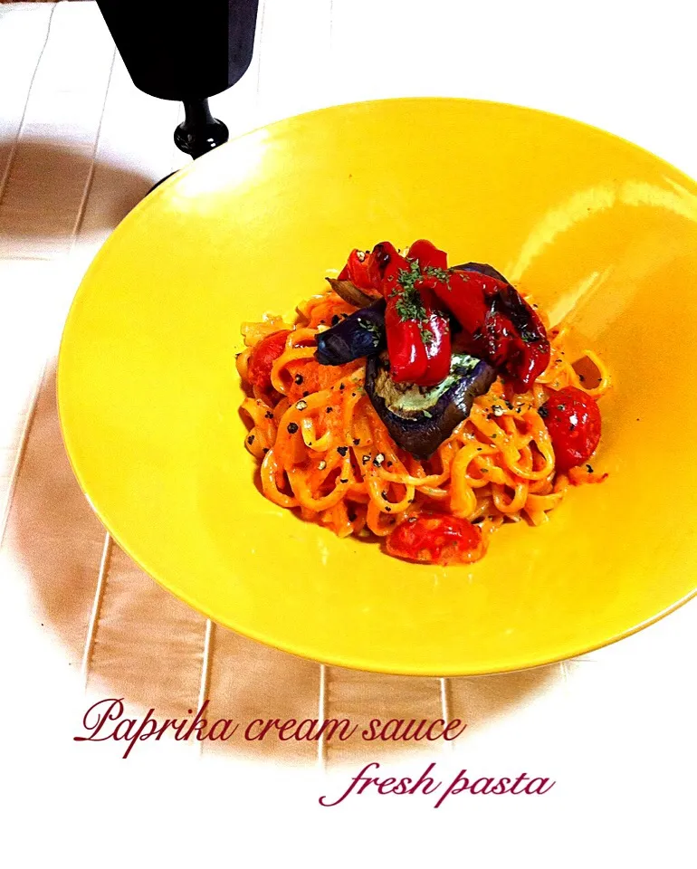 Paprika cream sauce Fresh pasta 🍝🍴|welcomeizumiさん