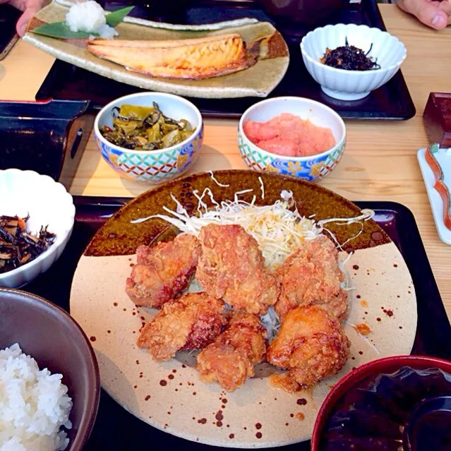 やまやの明太子＆高菜食べ放題定食ランチ☻♡|JEDAIさん