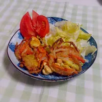 Snapdishの料理写真:空豆のかき揚げ|Yukaさん