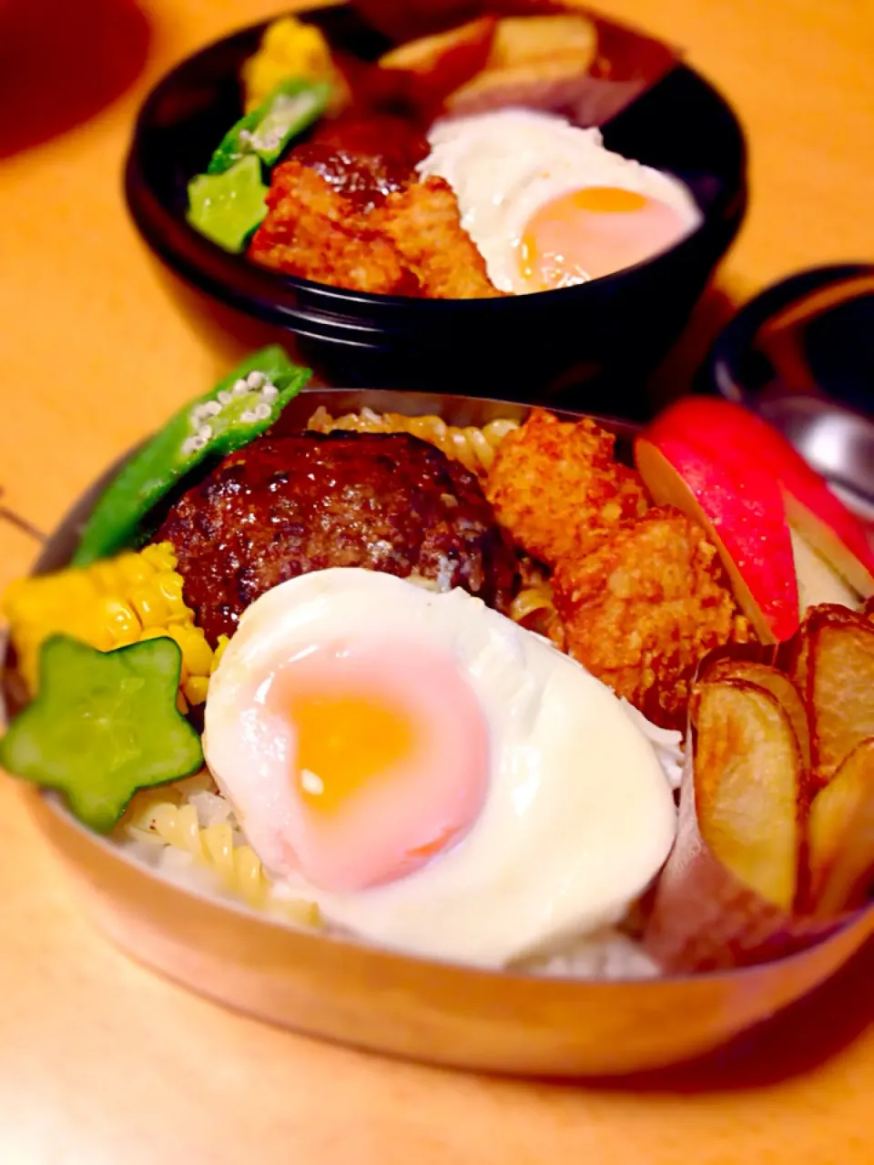 中体連弁当〜🍴ロコモコ丼|まさまささん