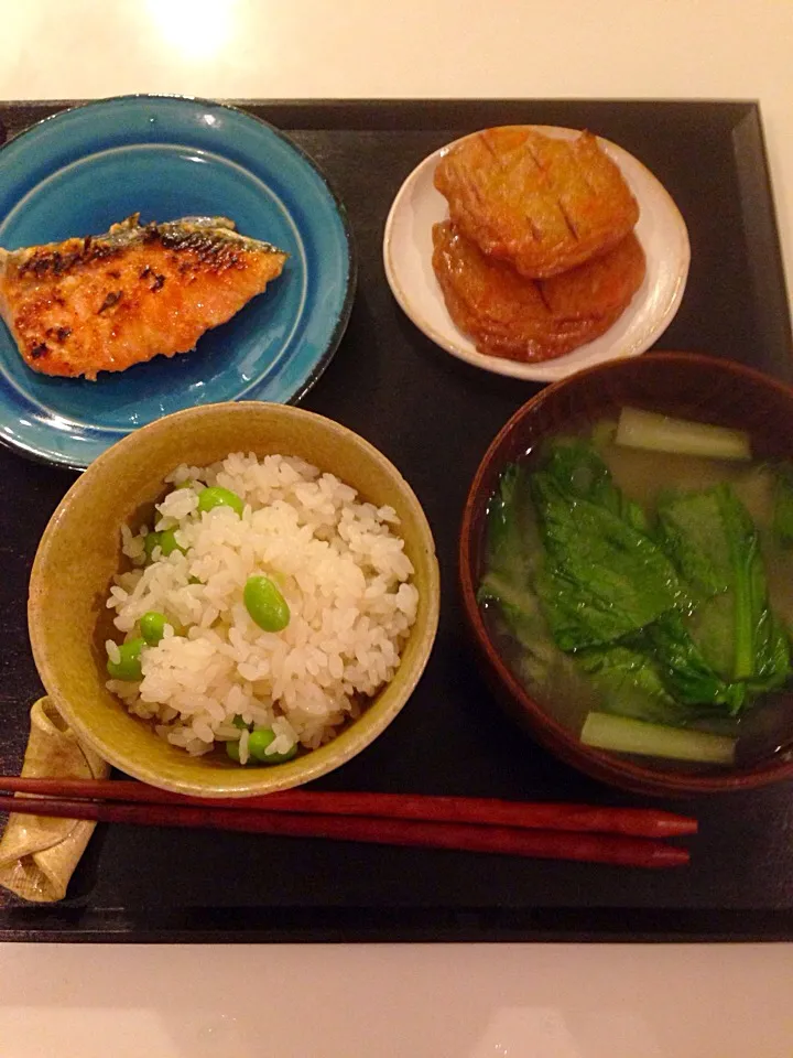 和食御膳。枝豆ごはん|hongkiさん