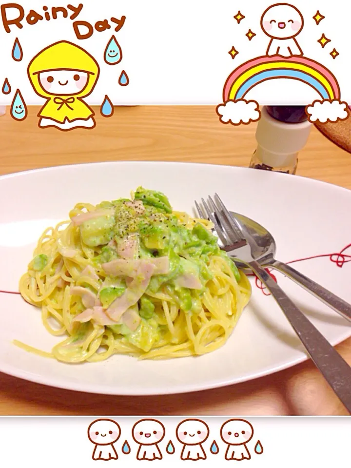 くららさんの料理 アボカドのクリームスパゲティ☆|マキさん