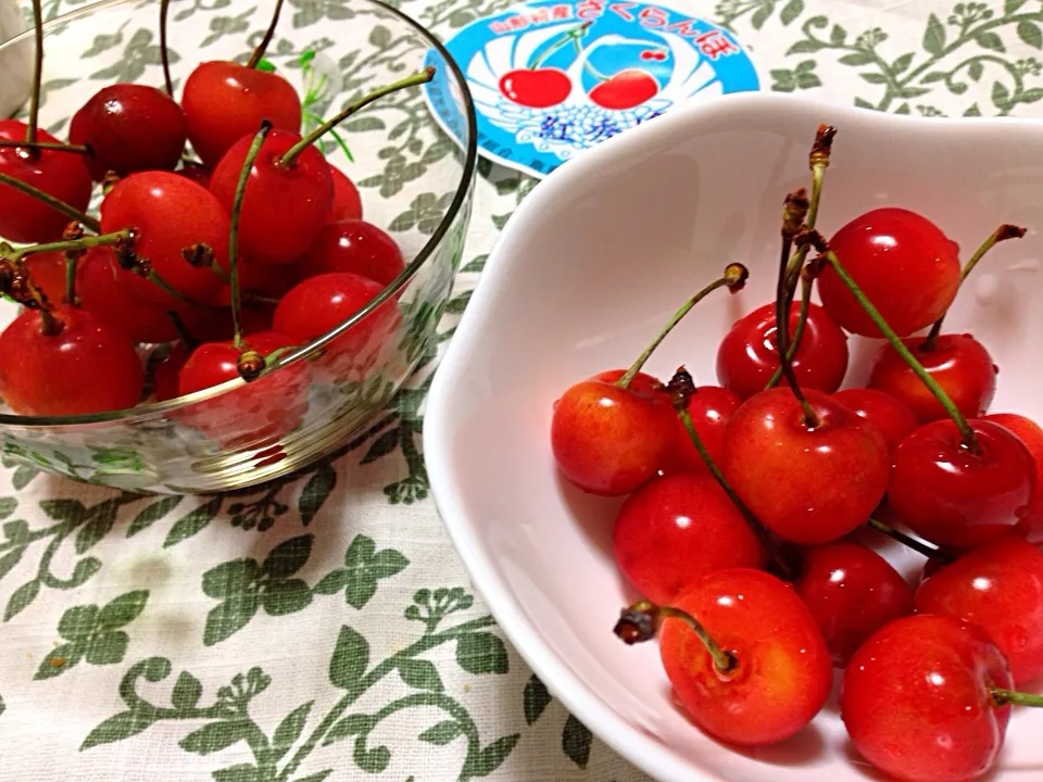 Snapdishの料理写真:🍒佐藤錦🍒紅秀峰🍒|こいちさん