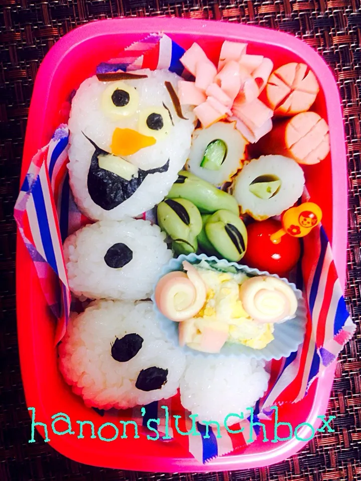 Snapdishの料理写真:アナと雪の女王オラフ キャラ弁|maosuさん