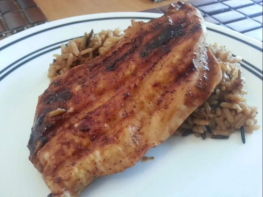 Grilled Hoisin Chicken Breast & Mushroom Brown Rice|Melissa Marie Hallさん