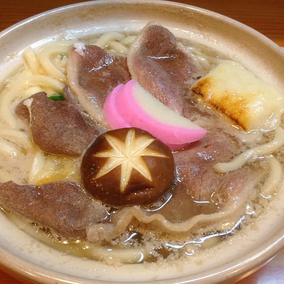 鴨うどん✨ 焼餅別注💜|梅花権現さん