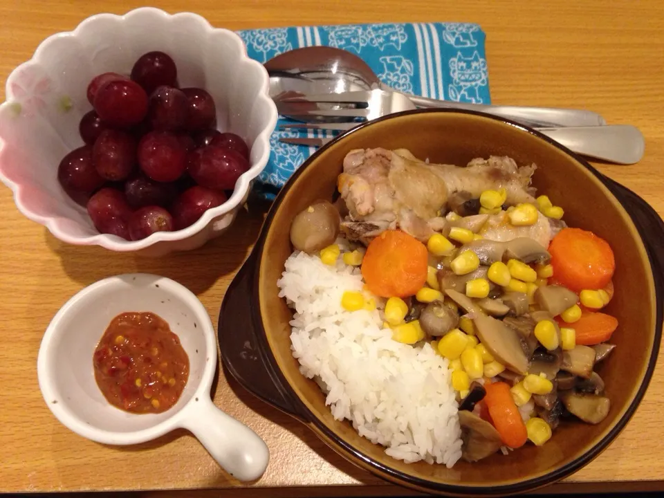 Chicken, corn, carrot & mushroom|Julianne Ovieさん