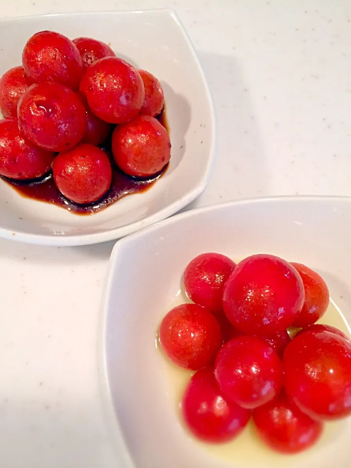 プチトマトのマリネ🍅2種|みきこさん