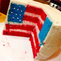 4th of july アメリカ国旗のケーキ