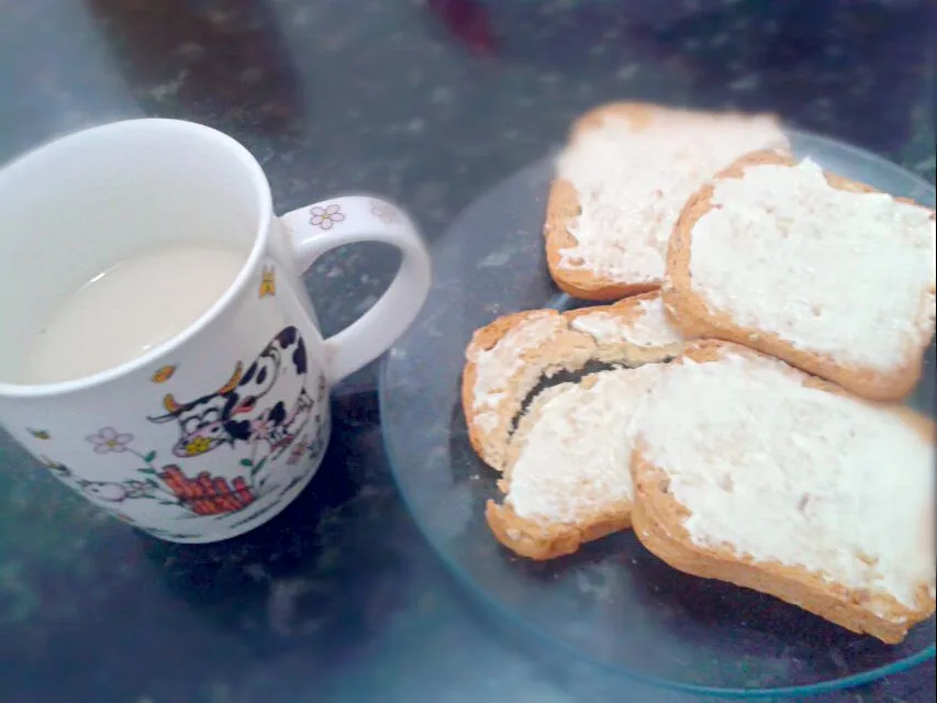 05/07/2014 - desjejum

café com leite + torradas de aveia e granola + requeijão light sem lactose|Gabriela Baptistaさん