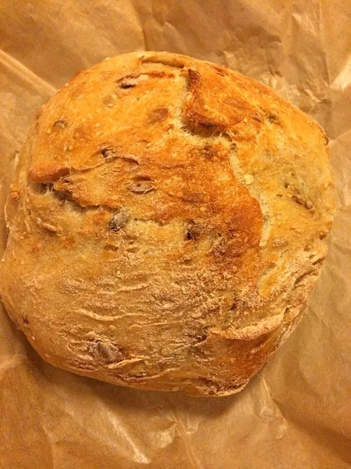 No knead bread with seeds toasted in shoyu|Ong Sor Fernさん