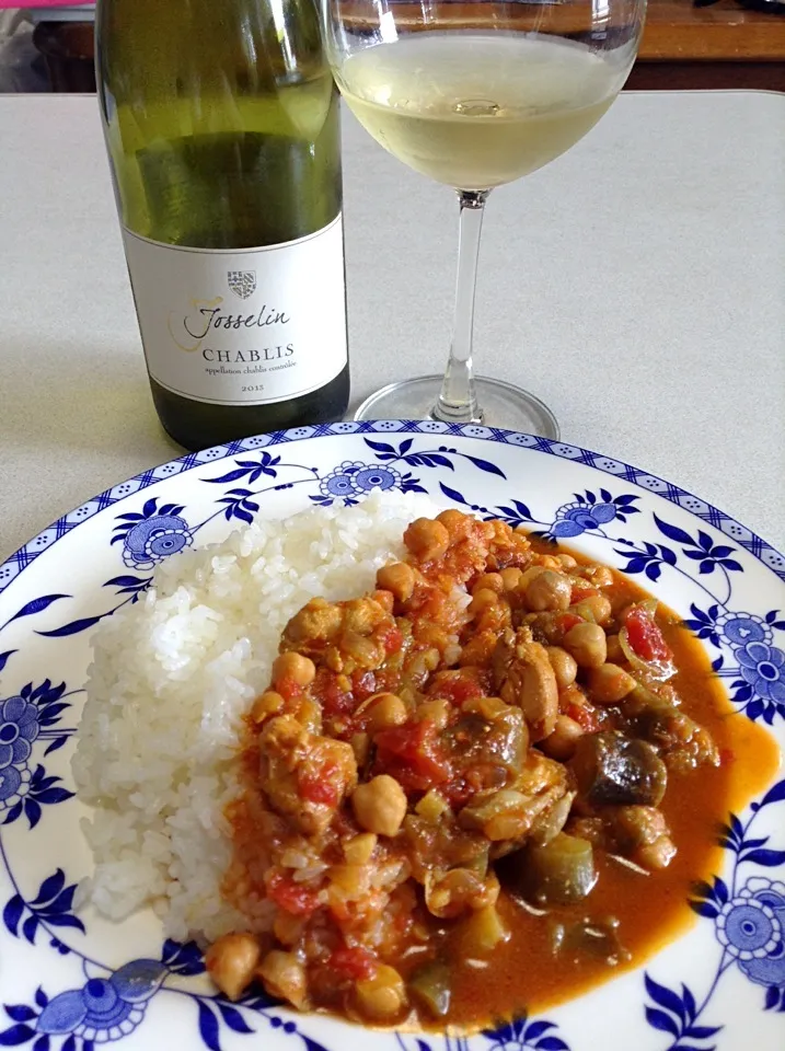 ヒヨコ豆とナスと鶏肉のカレー(*^^*)|Noryさん