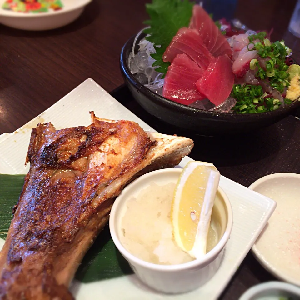 マグロカマ焼き 刺身定食|さるさん