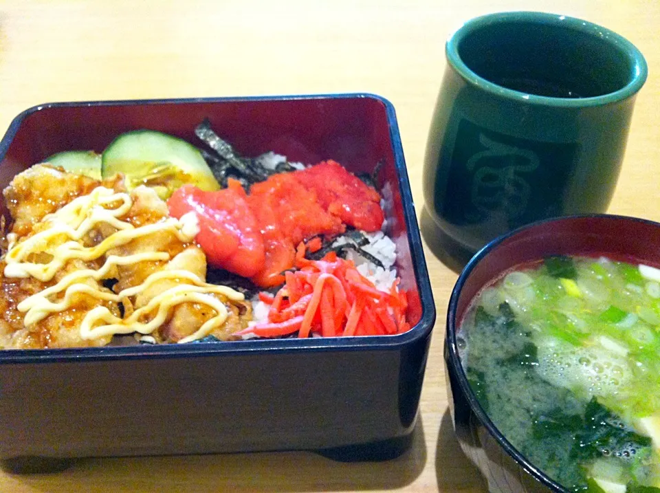 今日の賄い明太子天ぷら丼風重|sugimotokazuhitoさん