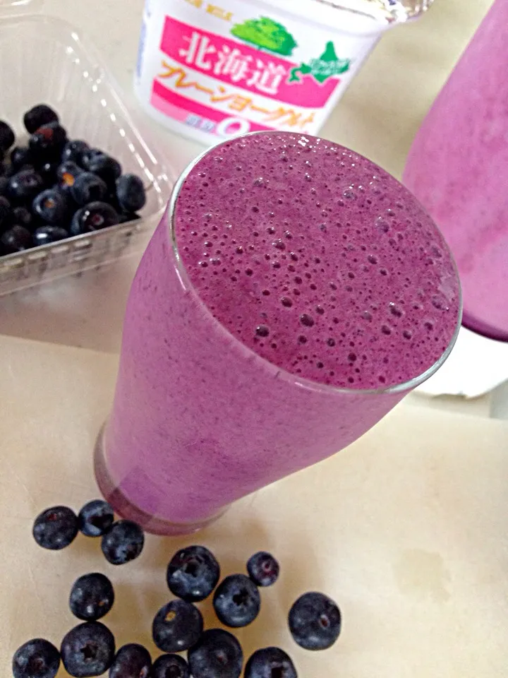 Blueberry Banana smoothie 💜|viviさん