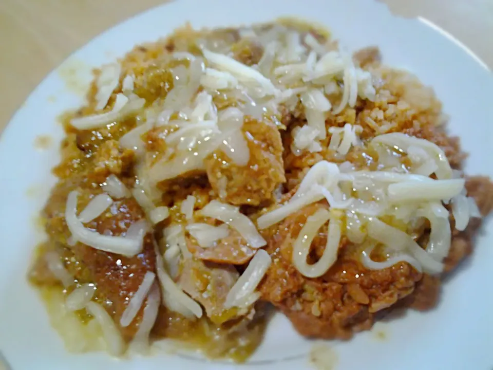 chicharron en salsa verde con frijol i arroz mexicano|Andy Jacoboさん