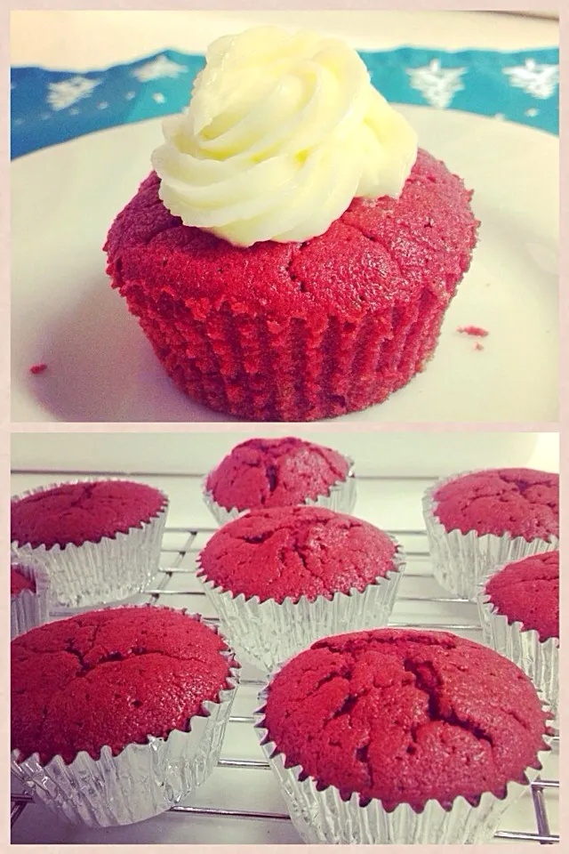 Red Velvet Cupcake with cream cheese frosting ❤️|💖 ジジ 💖さん