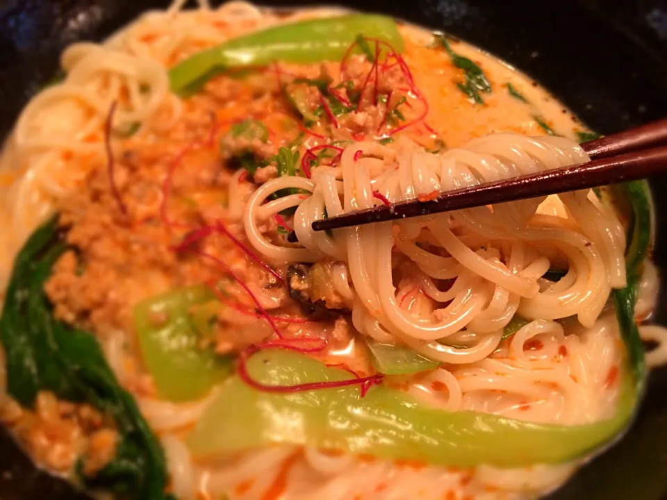 Snapdishの料理写真:白胡麻坦々そうめん5|半田手延べそうめんの店 阿波や壱兆さん