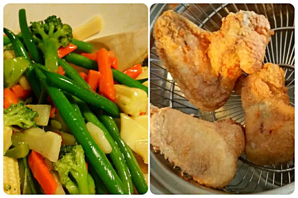 Chicken wings + veggies|claireさん