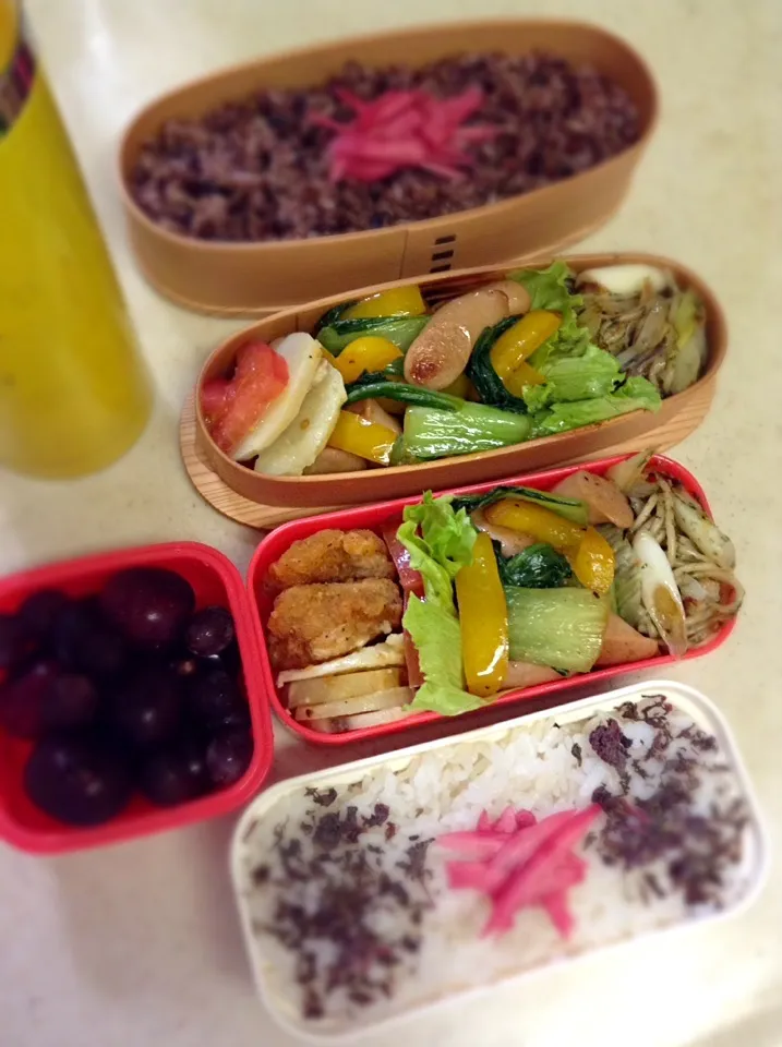 Today’s lunch box. 七夕素麺の残りを焼きそばっぽく炒めてみた♪|hoppycowさん