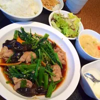 ランチは、空芯菜と豚肉の炒めもの。|Takashi H.さん