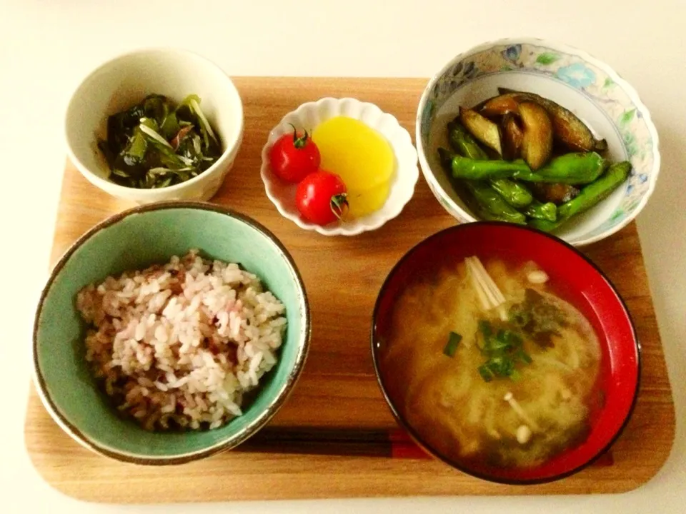 ○ワカメとミョウガの酢の物○茄子とししとうの炒め煮|koaraさん