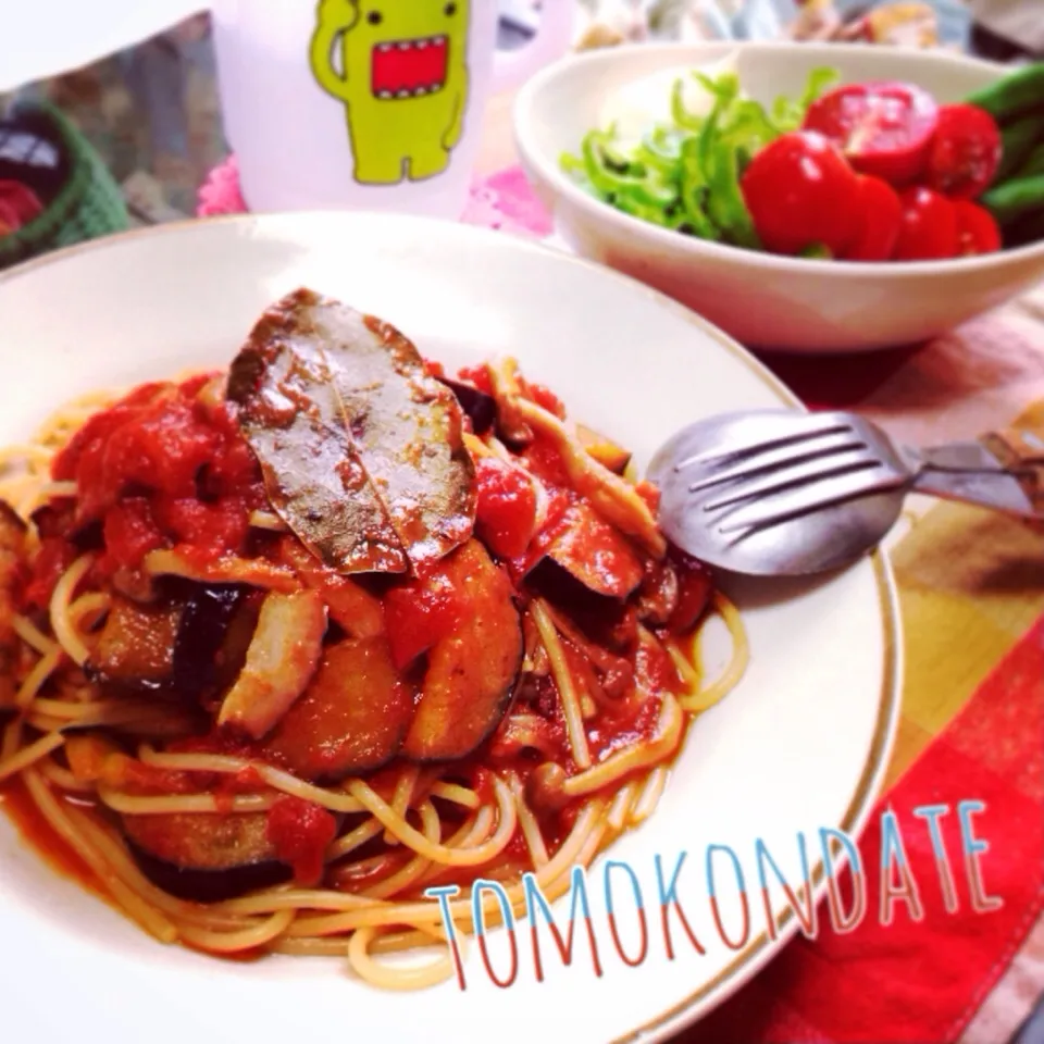 茄子とベーコンのトマトパスタ🍅🍆🍴♡|🇯🇵ともこちゃん。さん