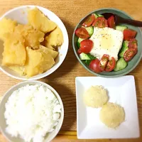 じゃがいものバター醤油煮＆夏野菜豆腐＆イカシュウマイ|mamirockさん