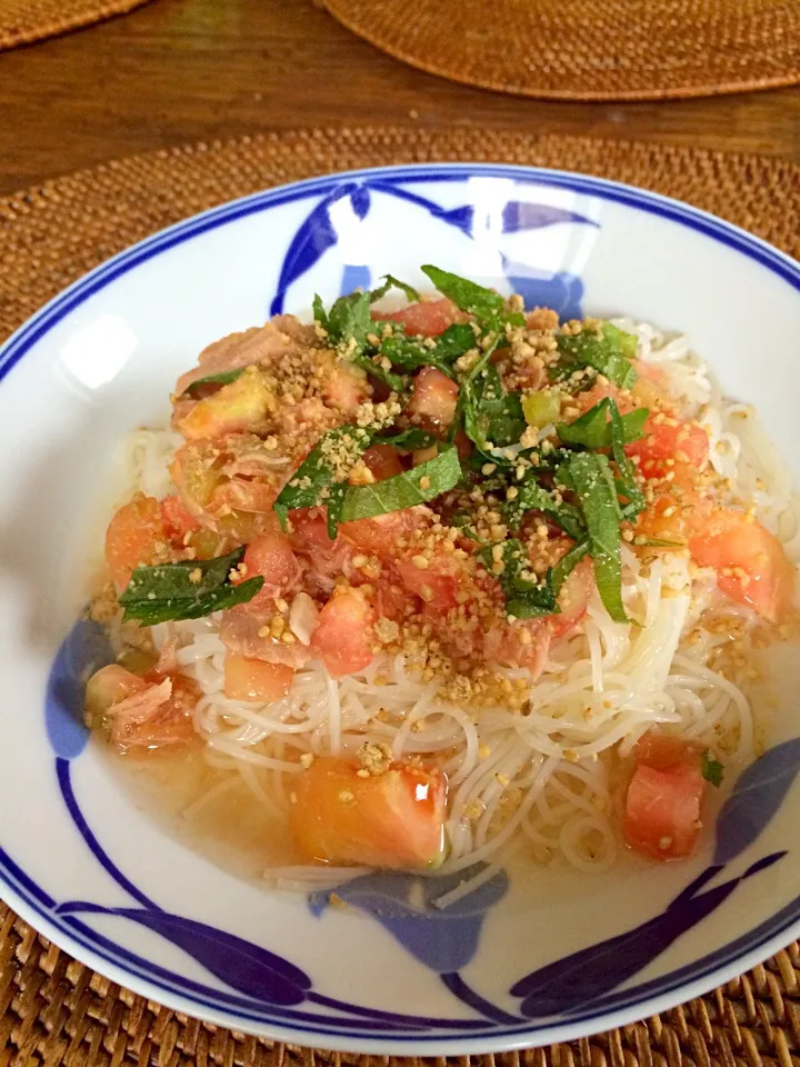 トマトとツナの素麺|のんたさん