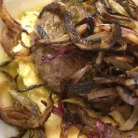 Snapdishの料理写真:Grassfed Chopsteak w/ Char Onions & Chimmichuri!|ciaFRYguyさん